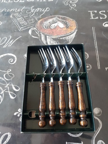 Kuchengabel 5er set - set, rustikal