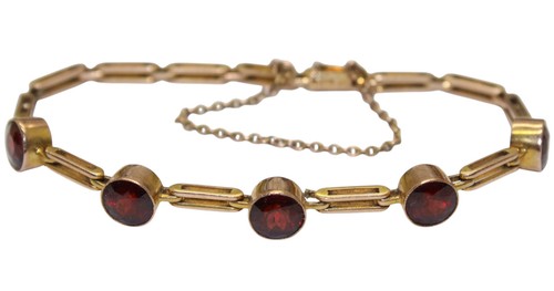 375er gold armband granat - gold,