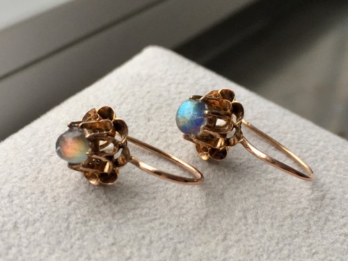 Antike 585 gold ohrringe mit - 585,